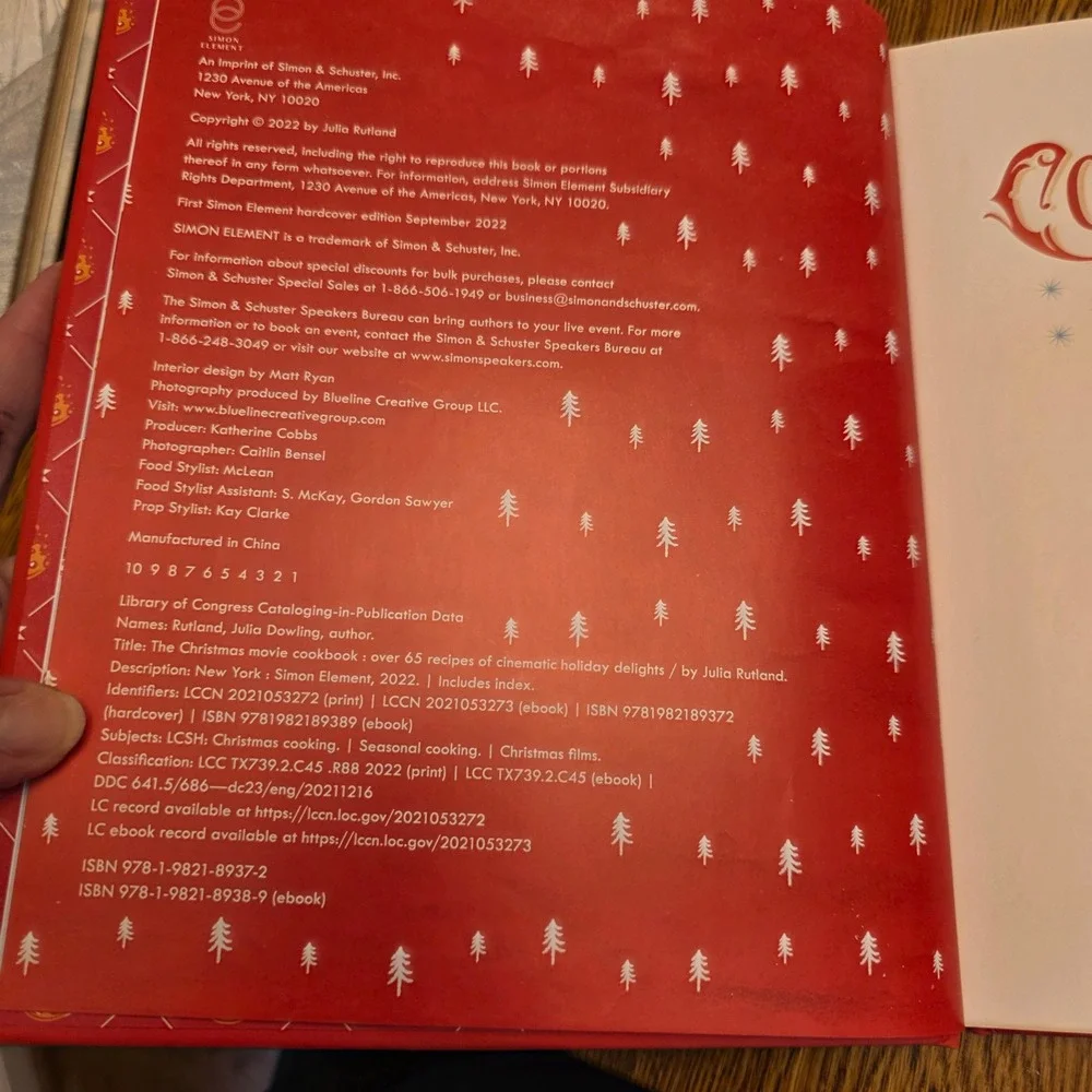 The Christmas Movie Cookbook Julia Rutland Hardcover Recipes Holiday Films 2022